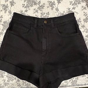 american apparel high waisted black shorts